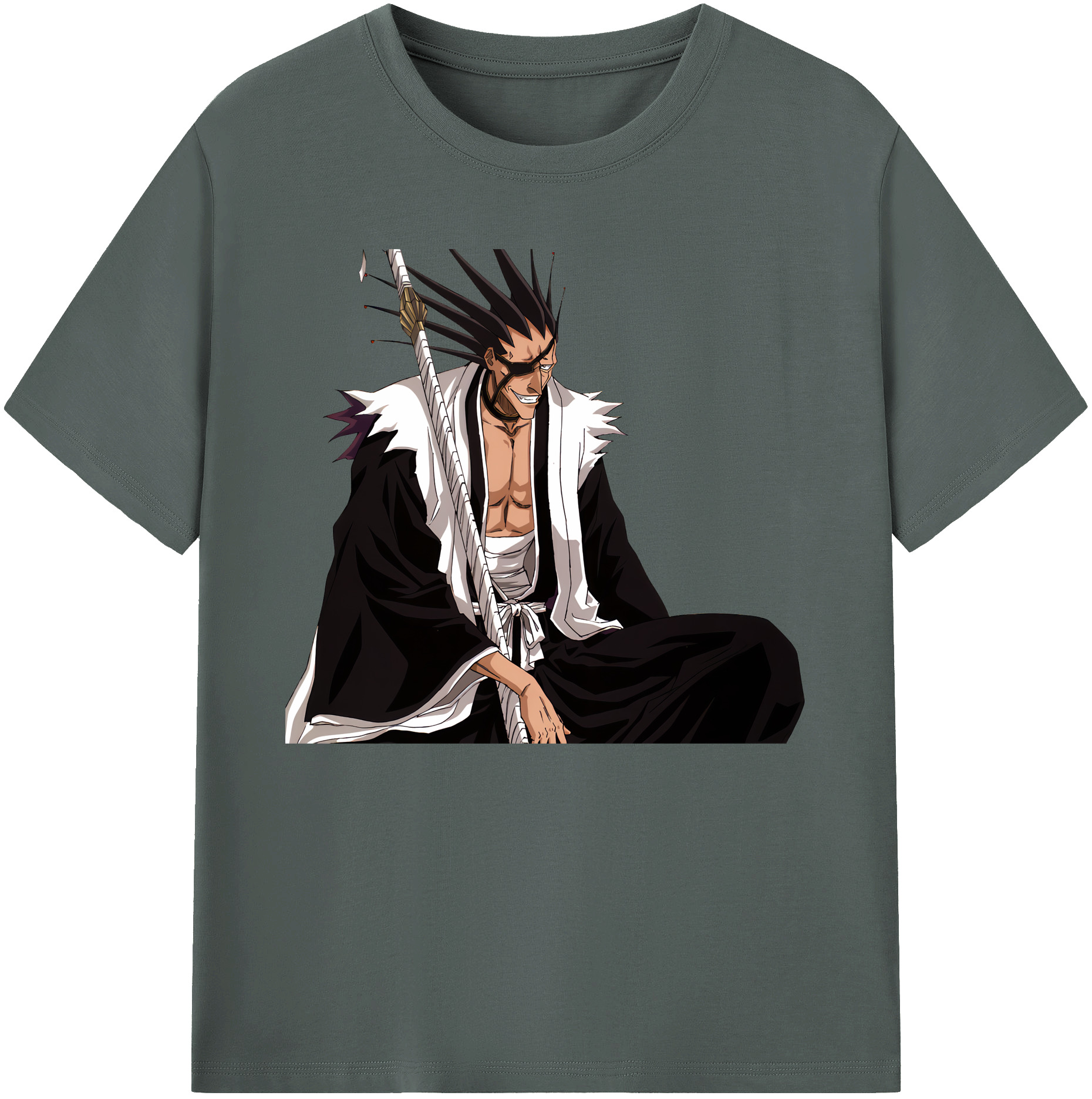 （画像用） ブリーチ ざらき けんぱち BLEACH Zaraki Kenpachi 綿100％ メンズ半袖Tシャツ｜肌触りやわらか＆通気性